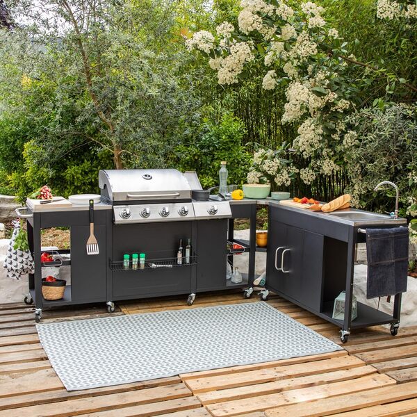 Happy Garden Cuisine d'angle d'extérieur Texas - 4+1 Brûleurs 17,2 KW