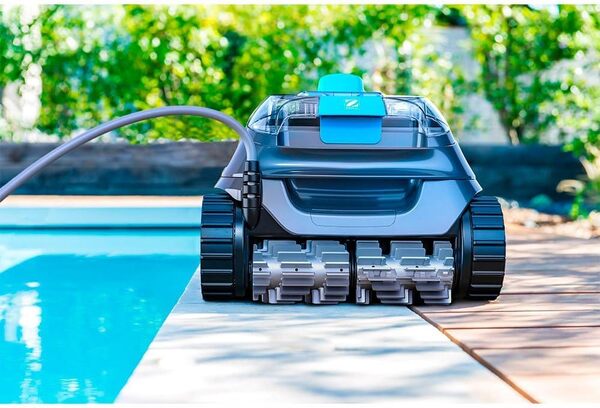 Robot Piscine électrique CNX 20 Zodiac pour Piscine 10x5 m. Nettoie Fond, parois et Ligne d’Eau. Aspiration cyclonique et agilité Tout Terrain. Câble de 15 m + Filtration Fine