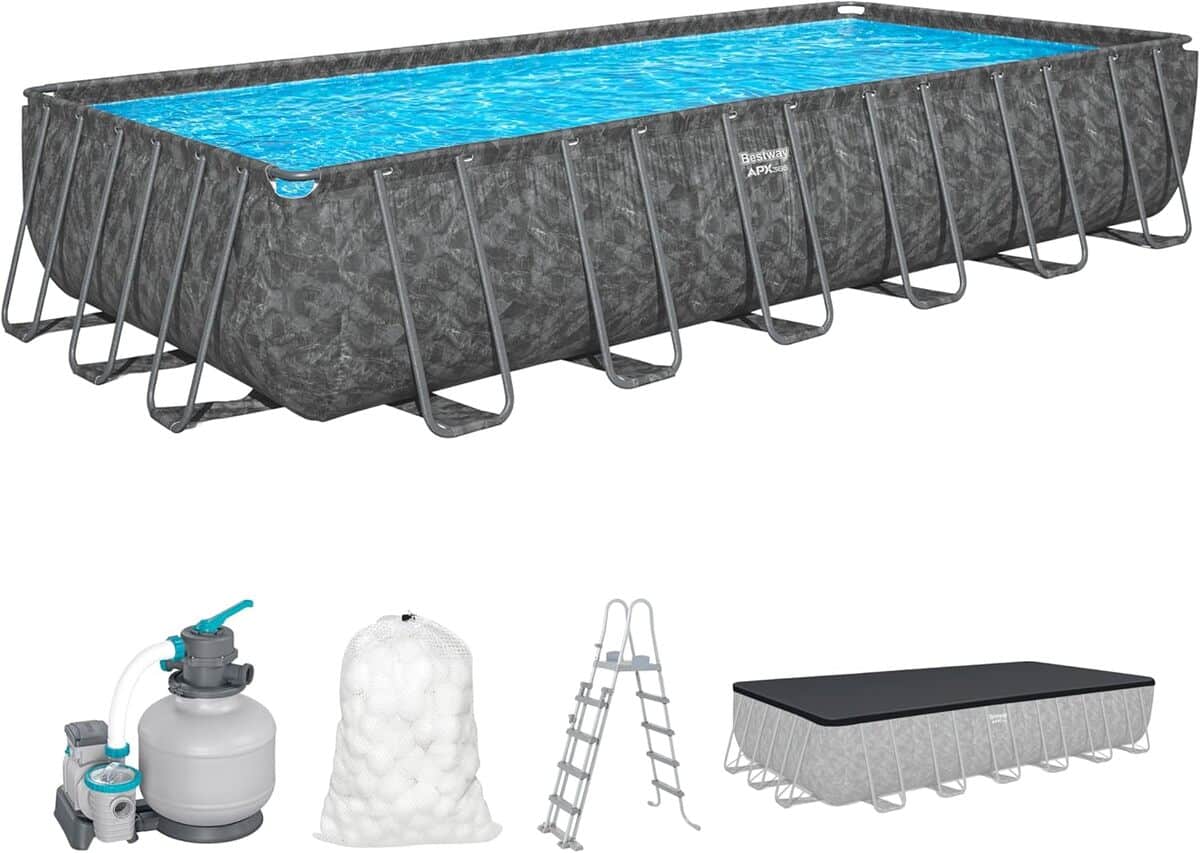 Test : bestway piscine hors sol APX 365, le géant rectangulaire gris foncé
