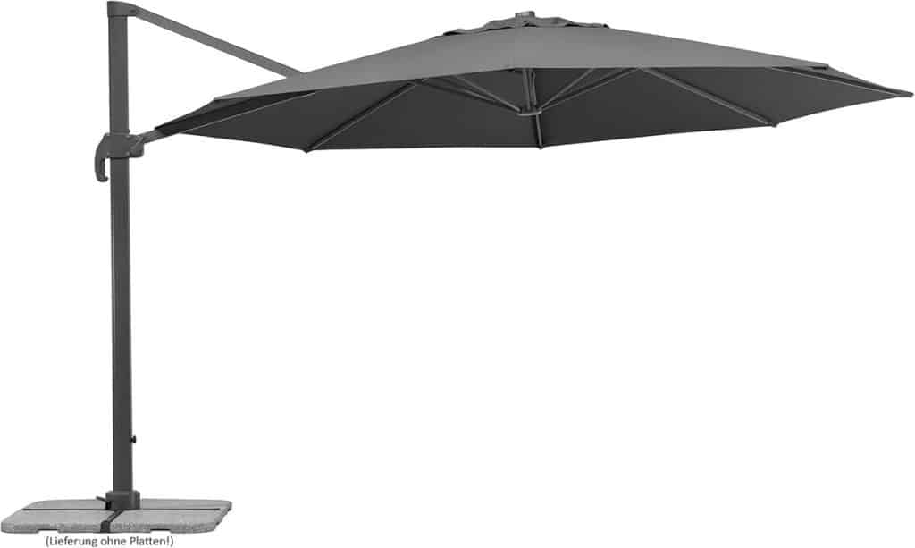 Test du parasol Schneider Rhodes Grande : robustesse et élégance en 400 cm