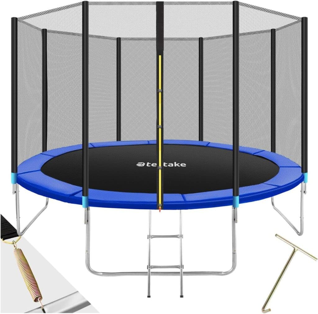 Test du trampoline de jardin tectake de 396 cm : performance et sécurité