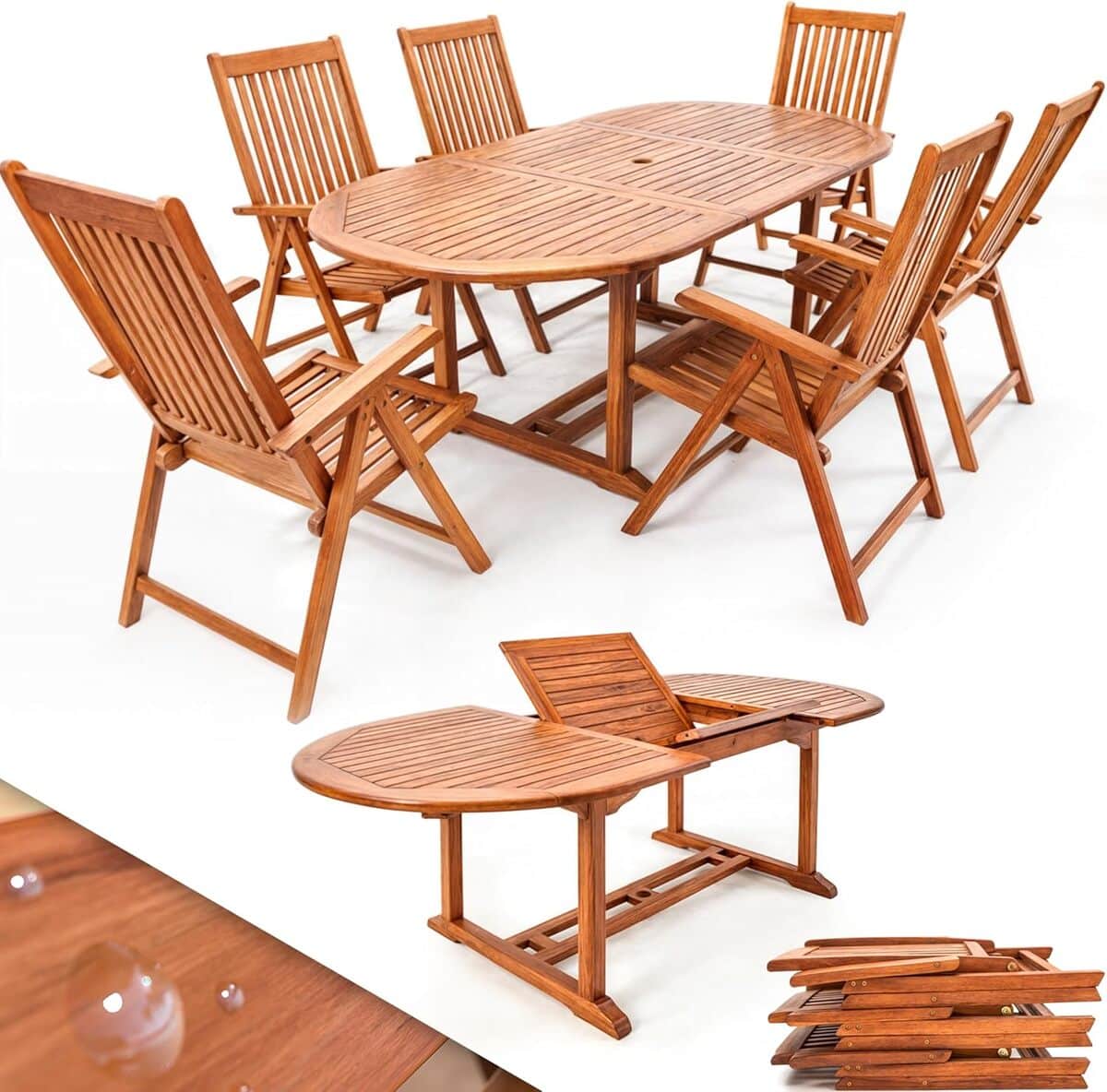 Test : ensemble de jardin Casaria Vanamo, table papillon extensible