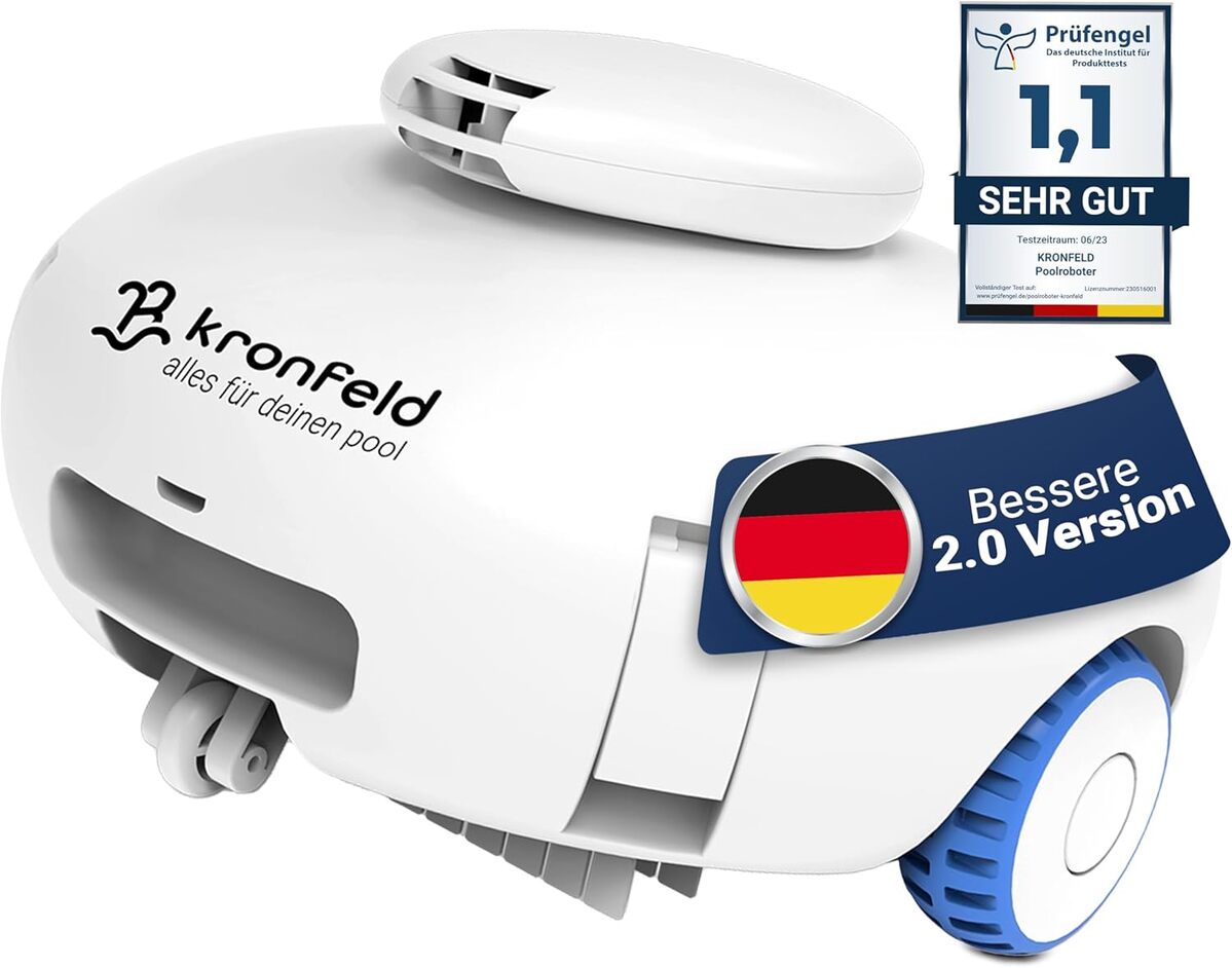 Test : robot de piscine KRONFELD Roby 2.0, nettoyage puissant en 90 min