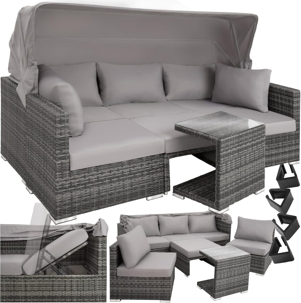 Test : salon de jardin modulable TecTake gris