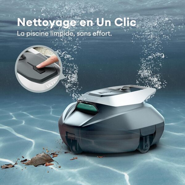 Ultenic Robot Piscine Pooleco, Aspirateur Piscine sans Fil à 2,5 litres, Auto-Parking, Entretien Facile, pour Toutes Les Formes et Surfaces de Piscines Hors Sol ou Enterrées Jusqu’à 80㎡