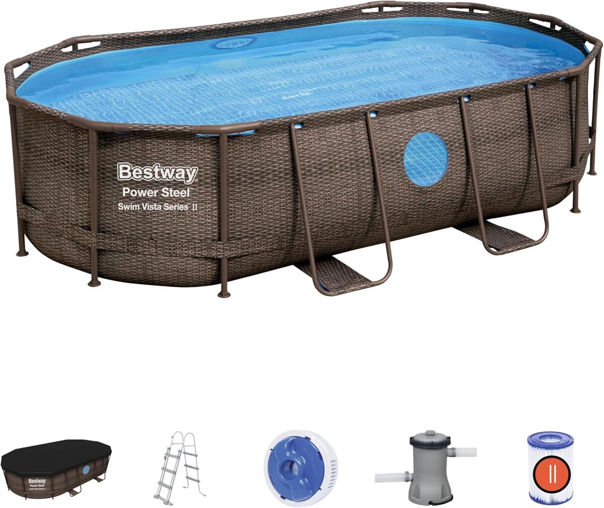 Test : bestway piscine ovale Power Steel Swim Vista rotin