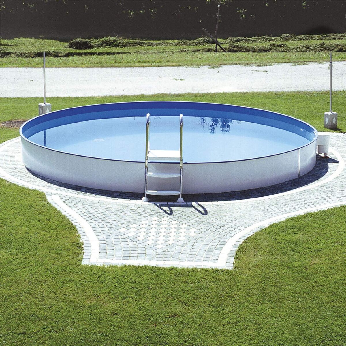 Test de la piscine acier mural Steinbach styria 500x500 cm