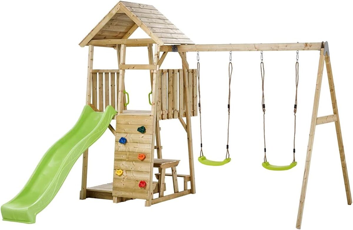 Test de l'aire de jeux Kangui Woodi avec toboggan et balançoire