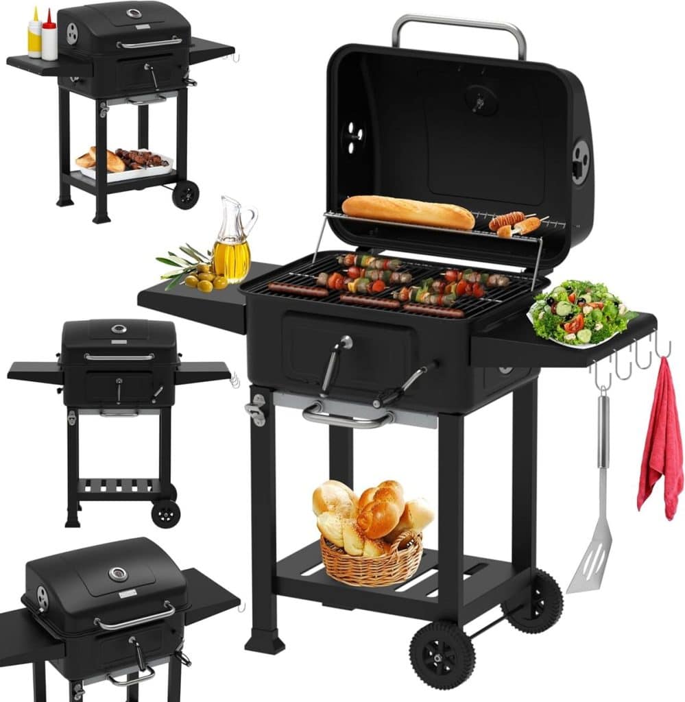 Test du barbecue XXL avec couvercle et chariot réglable