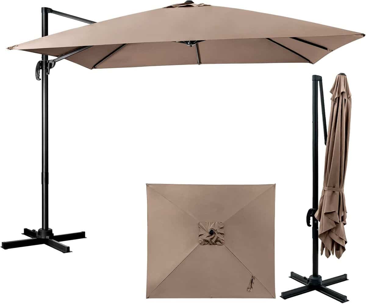 Test du parasol déporté Goplus 3x3m : anti-UV et rotation 360°