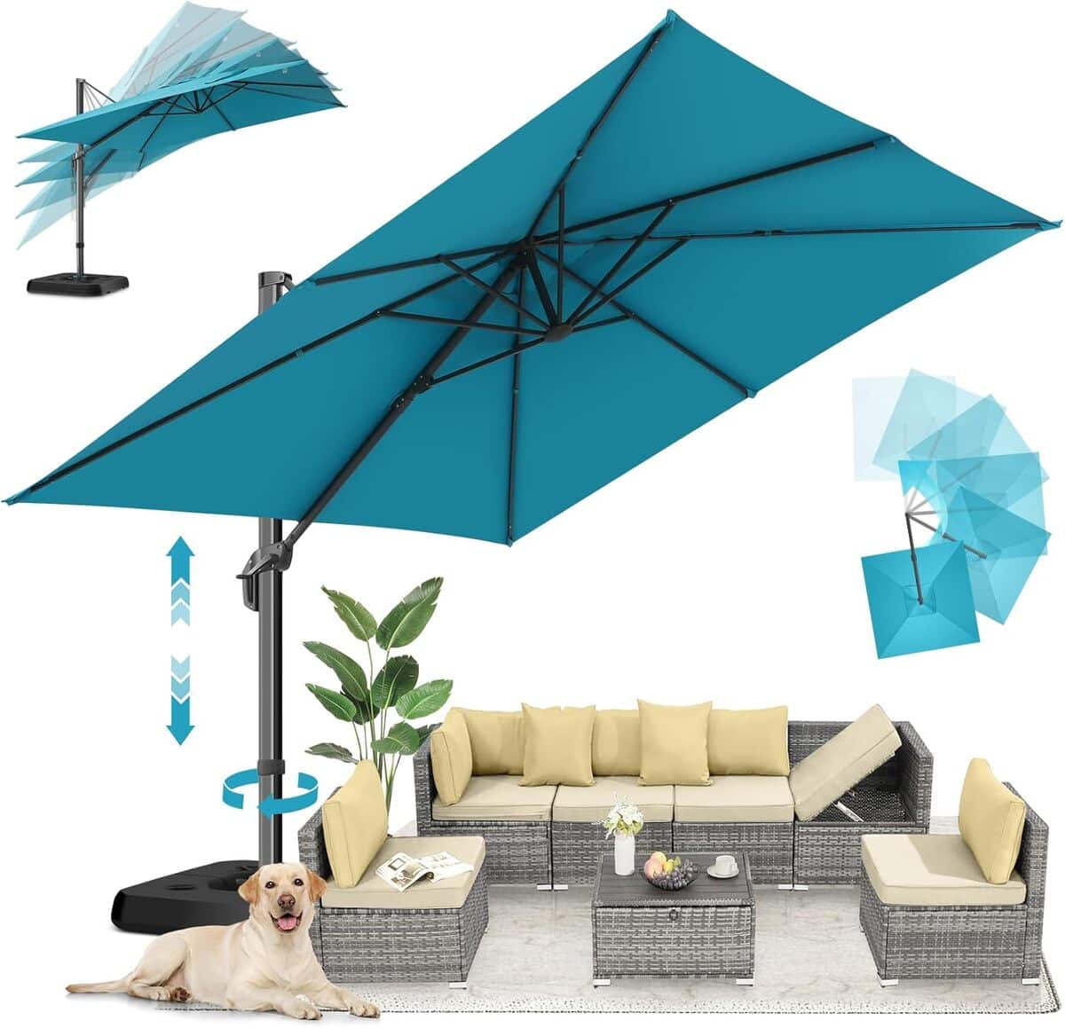 Test du parasol déporté HOTIME 3 x 3 m en aluminium