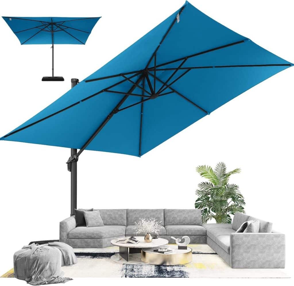 Test du parasol déporté Hotime 3x3 m : protection anti-UV et imperméabilité