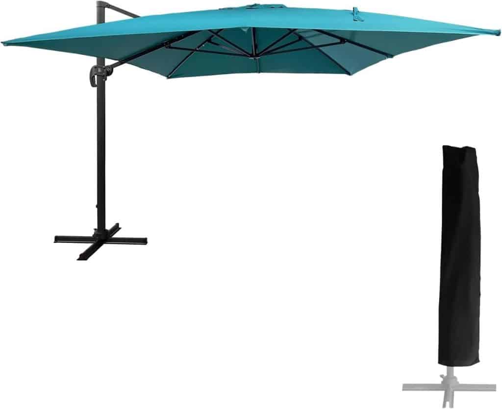 Test du parasol déporté MOLOKAI 3x4m : efficacité et design bleu