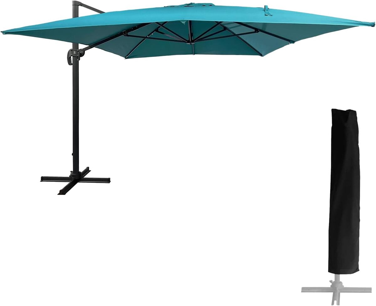 Test du parasol déporté MOLOKAI 3x4m : efficacité et design bleu