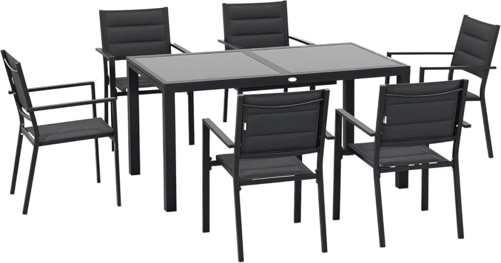 Test du salon de jardin extérieur extensible Outsunny en aluminium et textilène