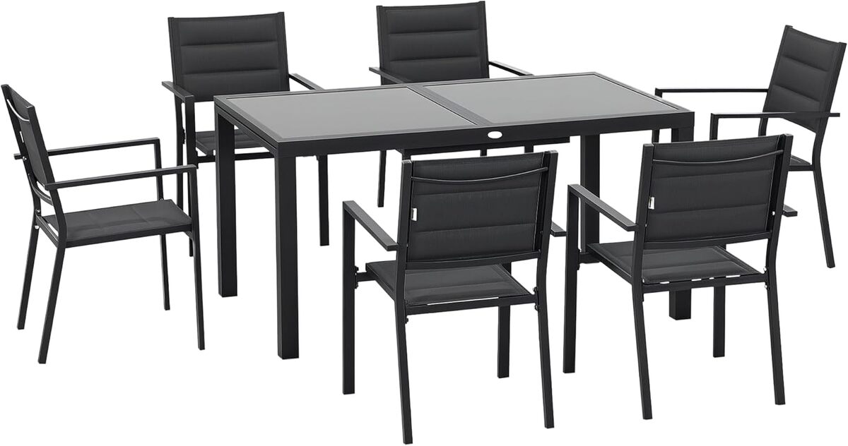 Test du salon de jardin extérieur extensible Outsunny en aluminium et textilène