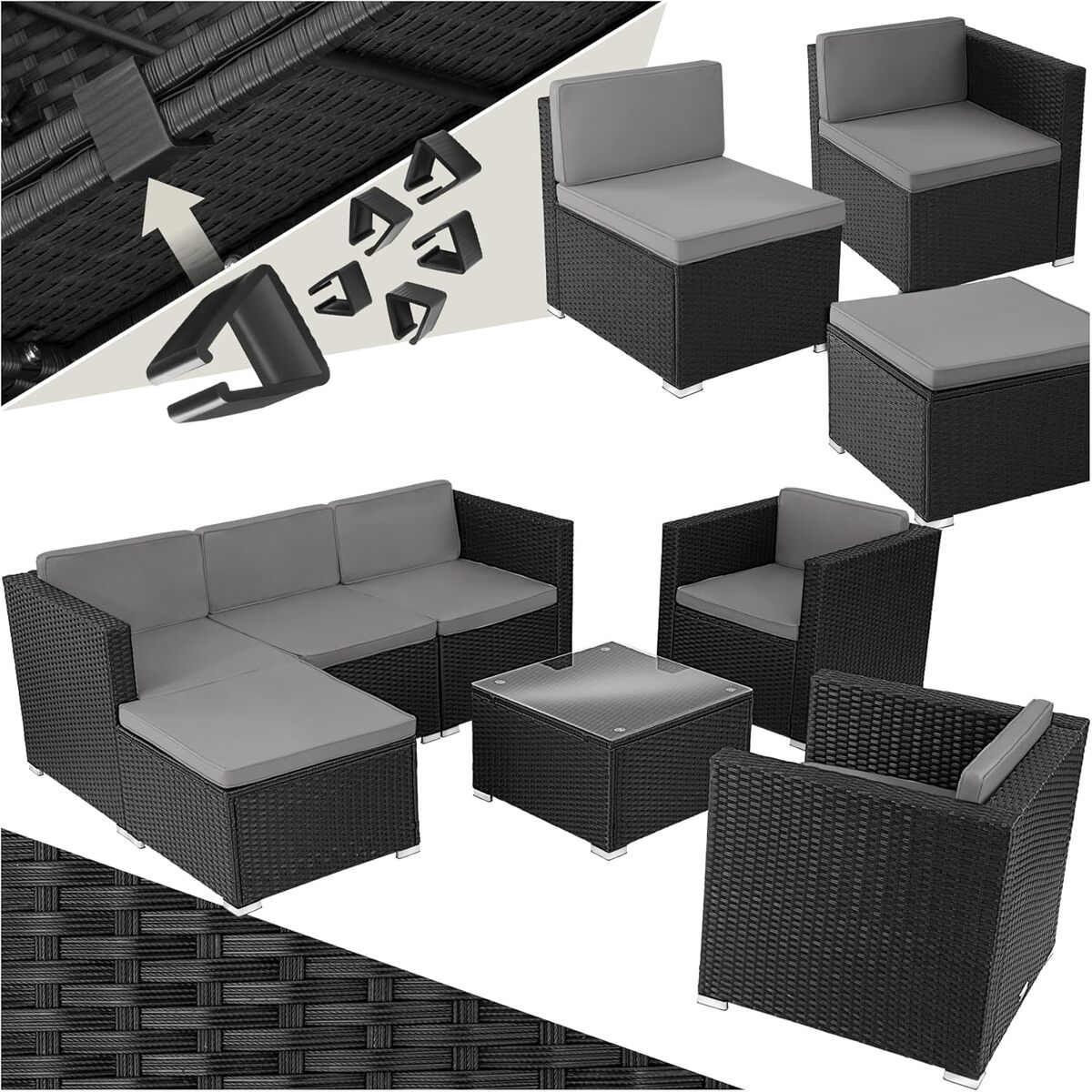 Test du salon de jardin modulable TecTake en poly rotin