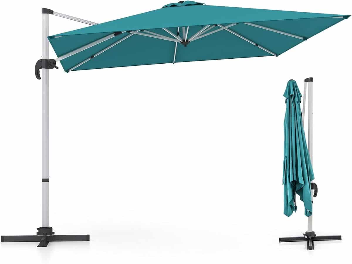 Test parasol déporté GOPLUS : protection UPF50+ et rotation à 360°