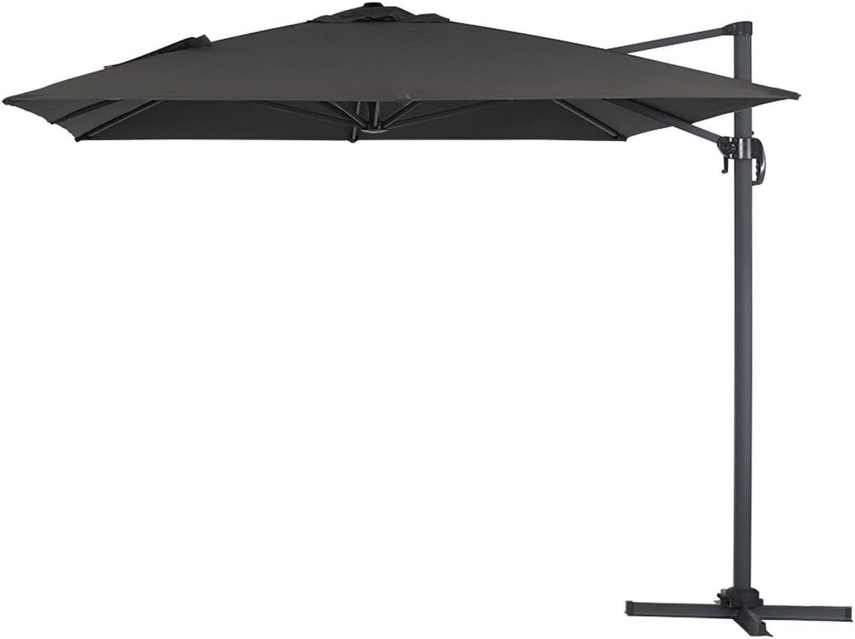 Test parasol déporté Sun 4" Habitat et Jardin noir 3x4 m