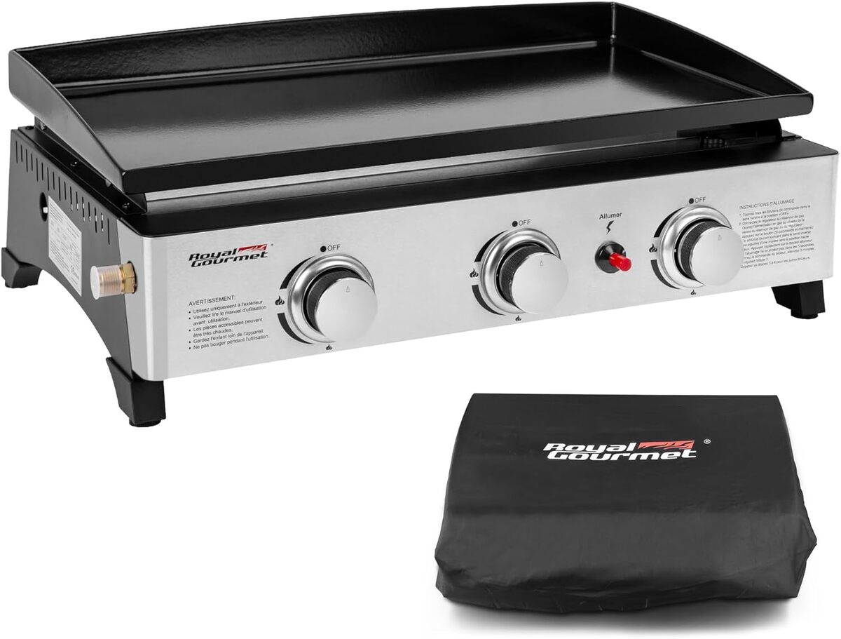 Test royal gourmet plancha gaz 7, 5 kW portable