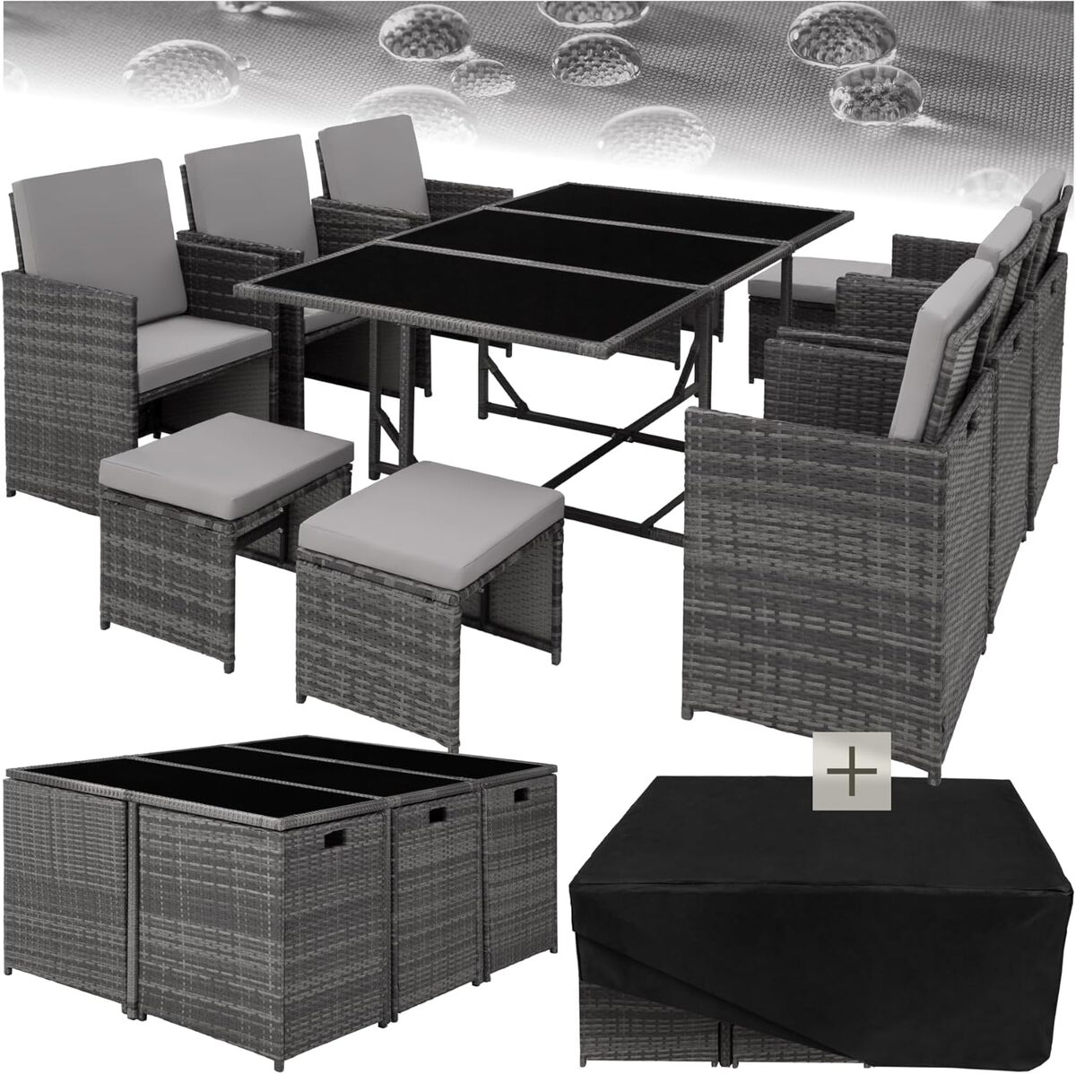 Test : salon de jardin TecTake en rotin pour 10 personnes