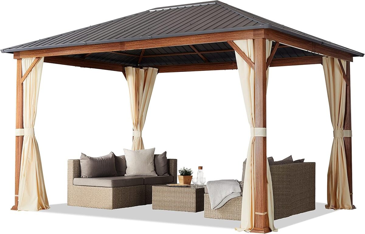 Test : tonnelle de jardin TOOLPORT 3x4 m aspect bois