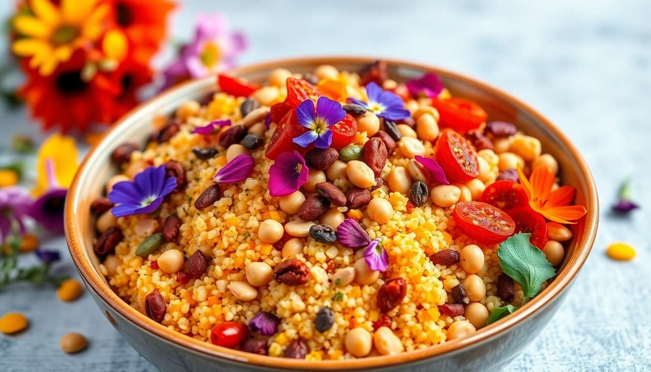 Explosion de couleurs : salade d'été aux fleurs comestibles