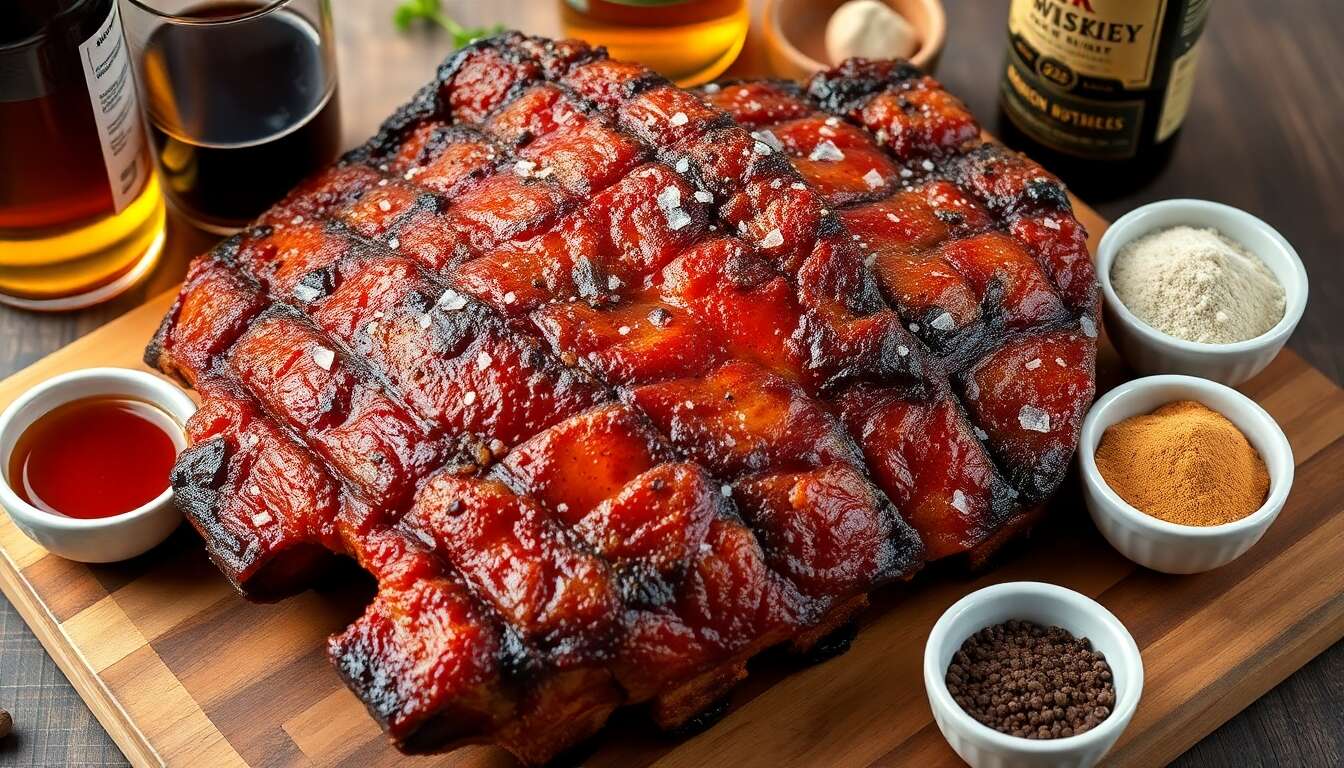 Côtes de bœuf marinées à la bière et au whisky