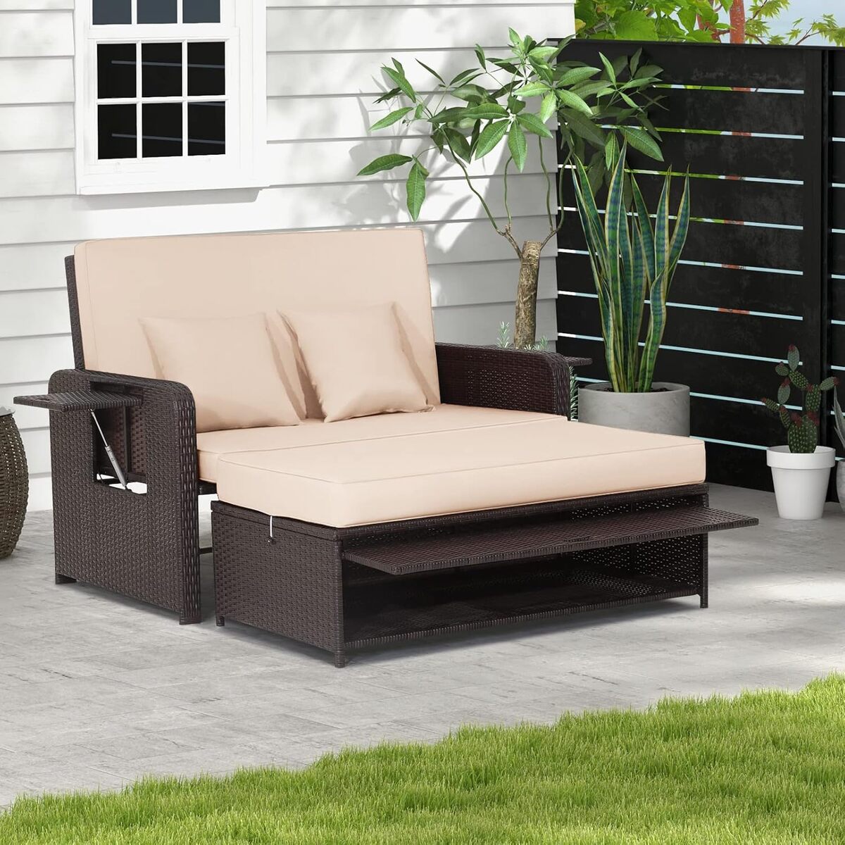 Avis sur le canapé de jardin multifonctionnel Giantex en rotin