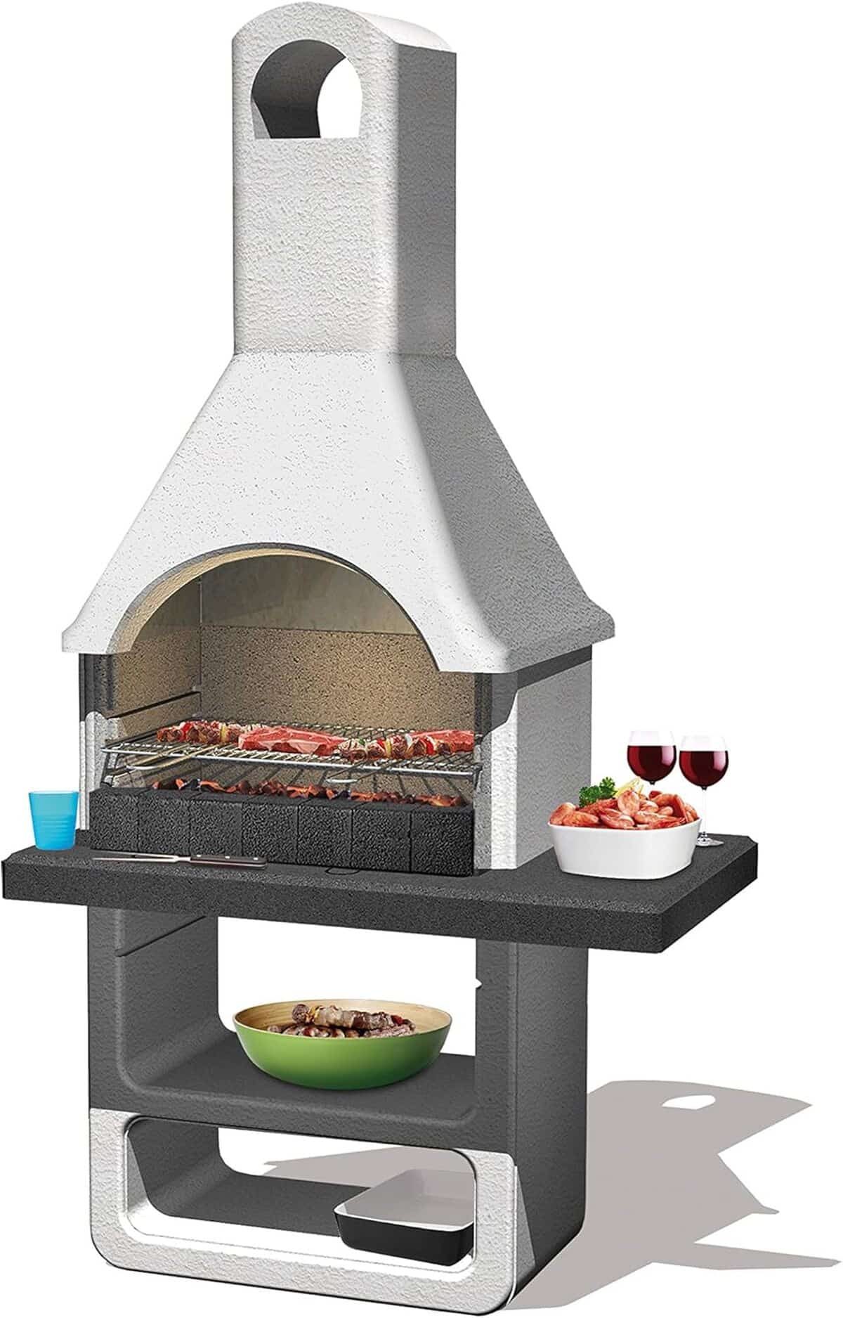 Test du barbecue en maçonnerie Maribor : bois et charbon de bois