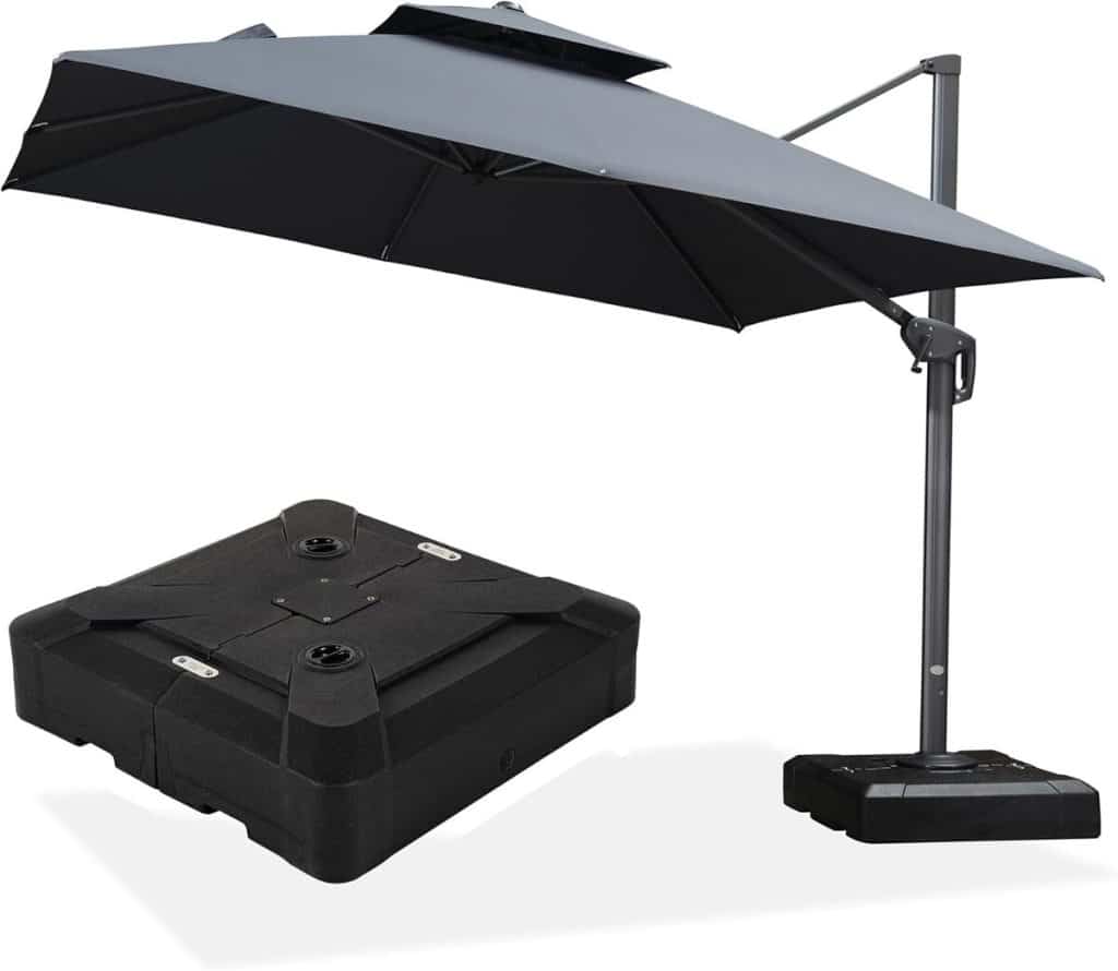 Test du parasol déporté Purple Leaf 3x4 m : protection UPF 50+ et rotation 360°