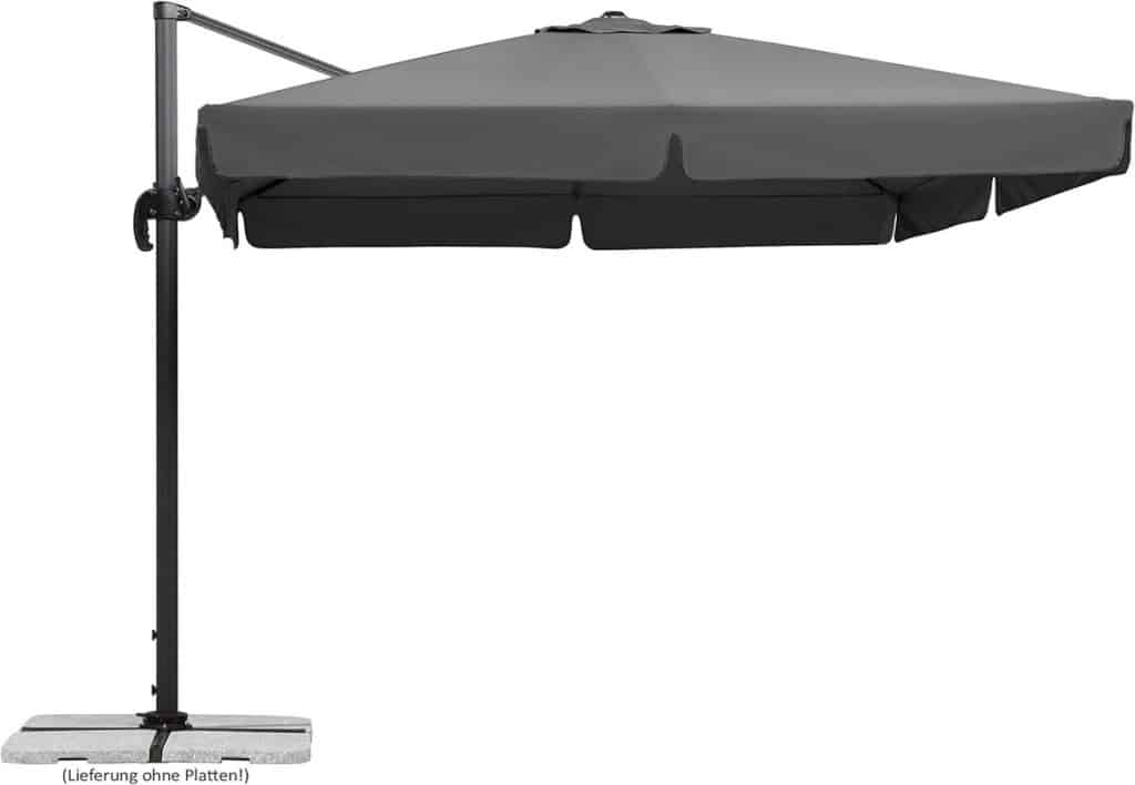 Test du parasol Schneider Rhodos 782-15 anthracite : design carré et robuste