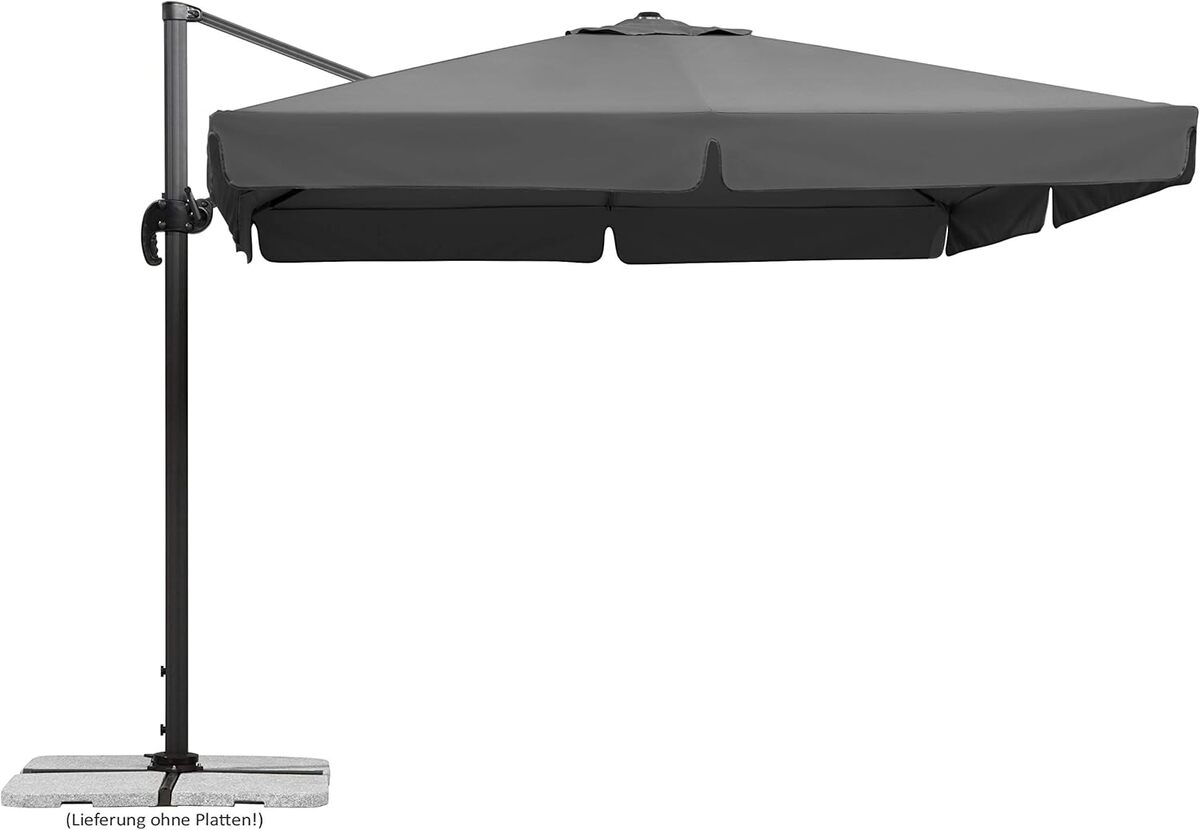 Test du parasol Schneider Rhodos 782-15 anthracite : design carré et robuste