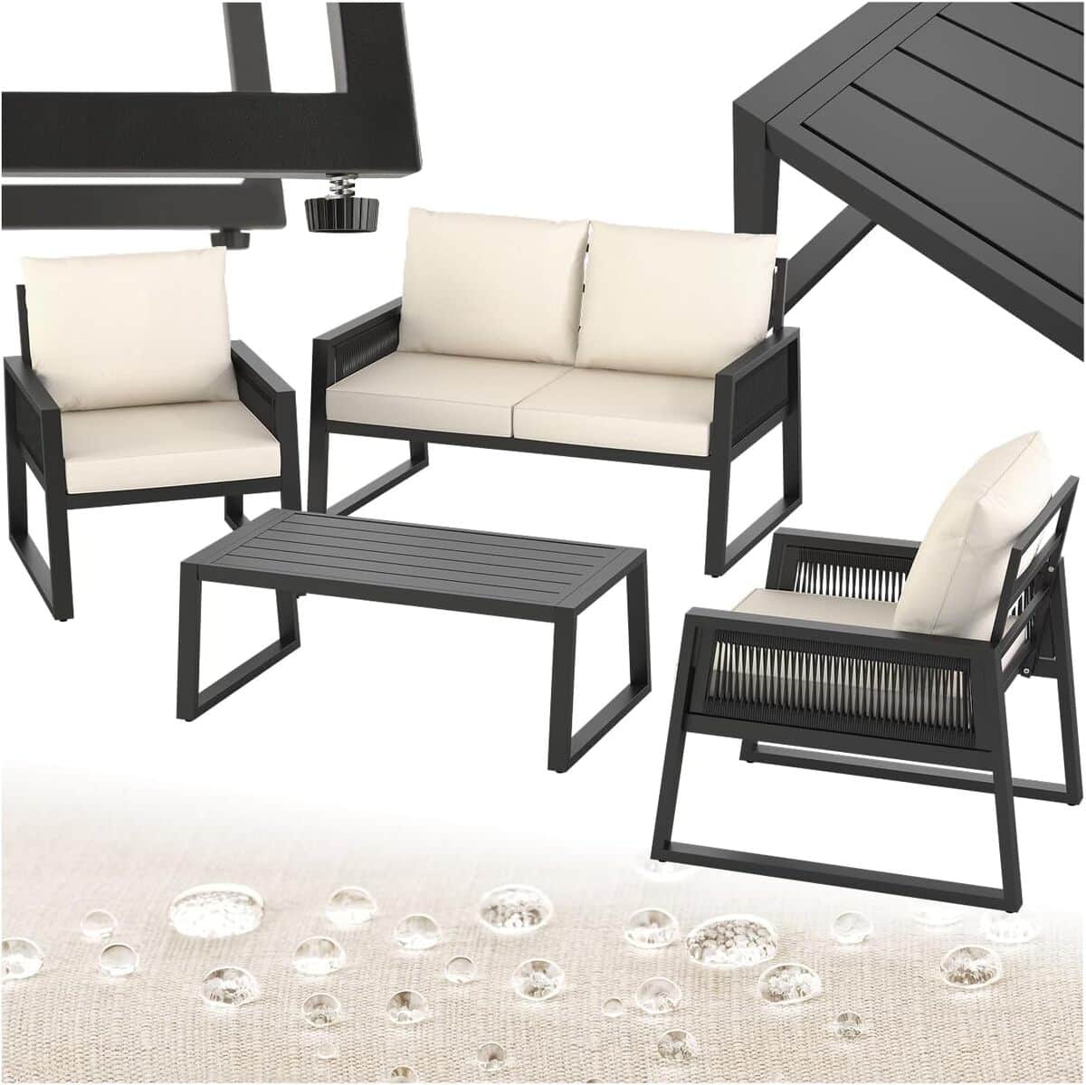 Test du salon de jardin en aluminium TecTake pour 4 personnes