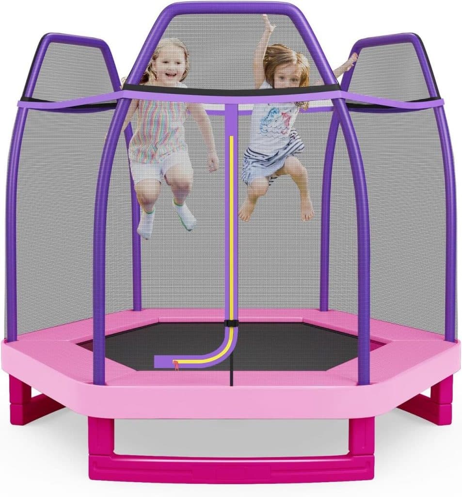 Test du trampoline GYMAX 223 cm pour enfants : sécurité et robustesse