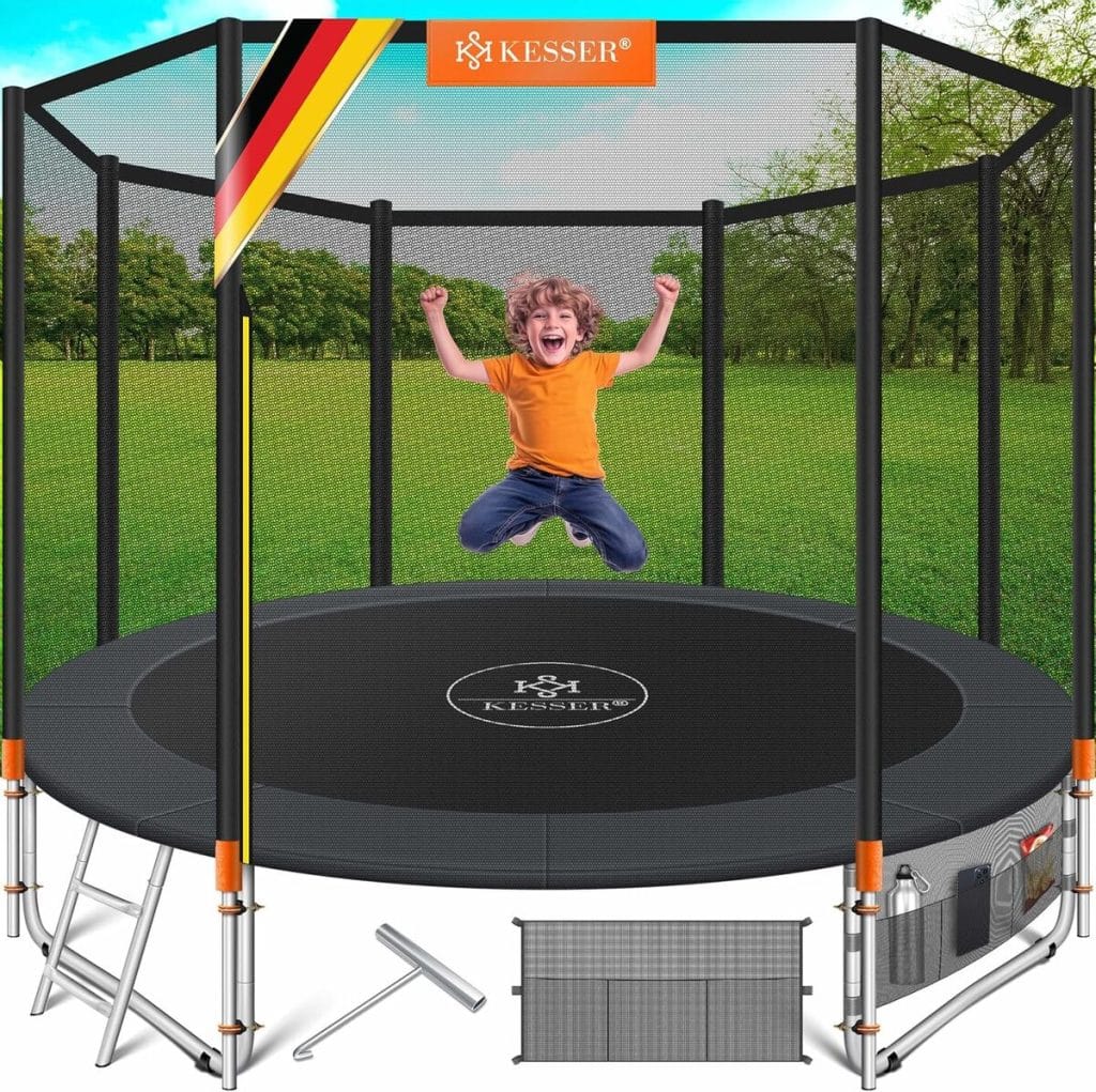 Test du trampoline KESSER® : sécurité et fun au jardin