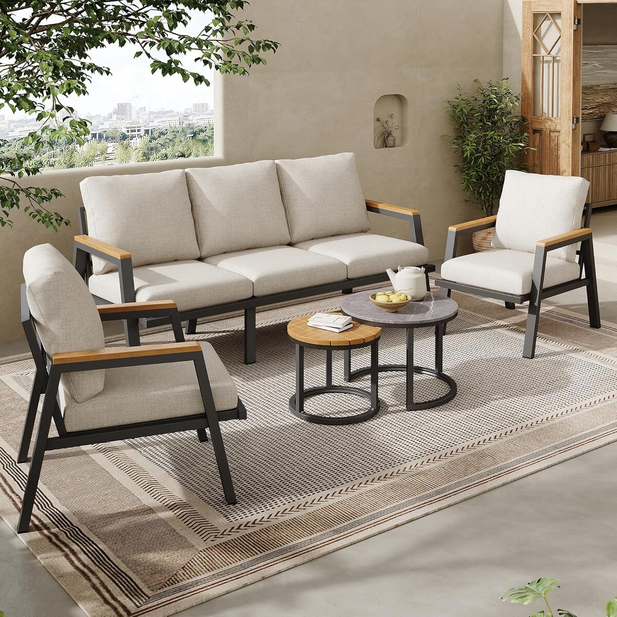 Test : ensemble de meubles de jardin Merax avec dossier haut
