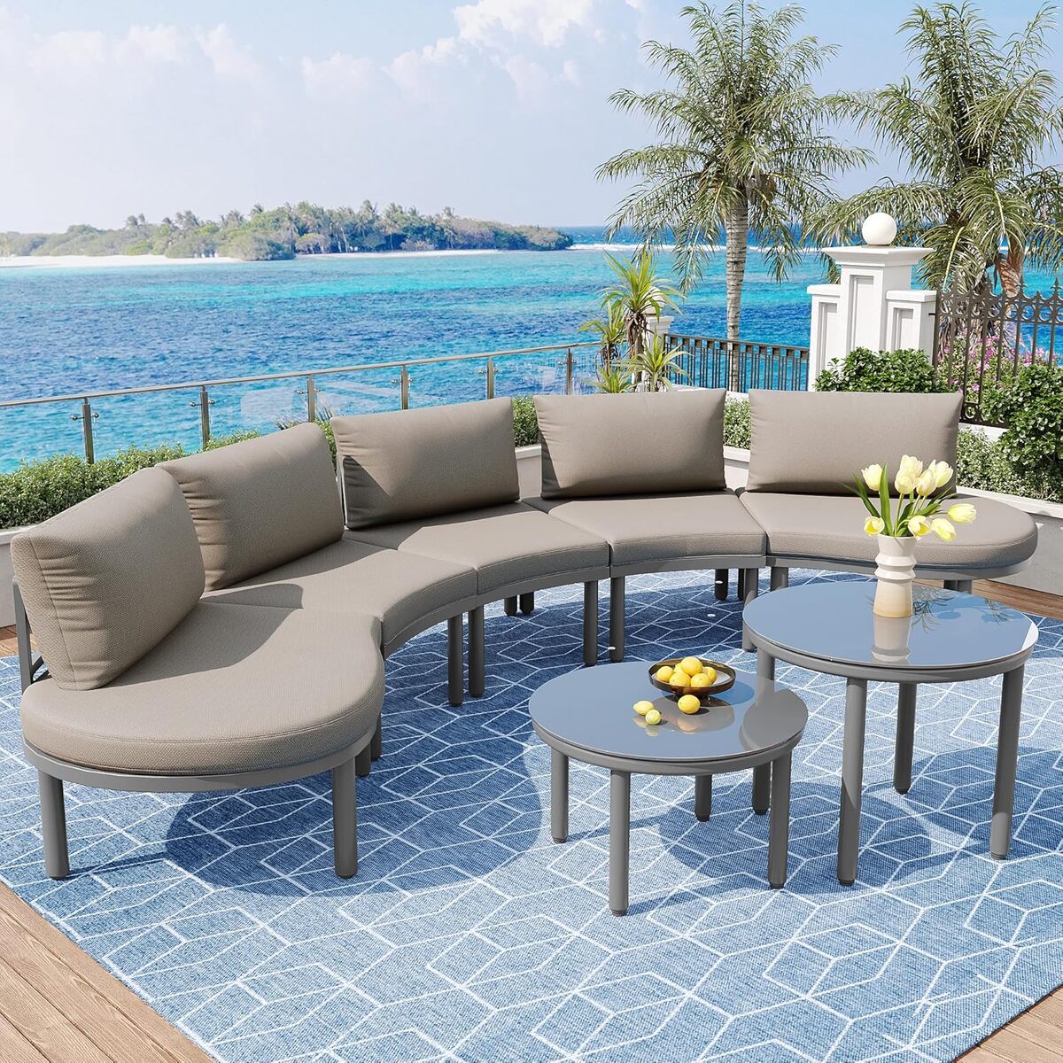 Test : mobilier de jardin Merax en rotin pour 6-7 personnes