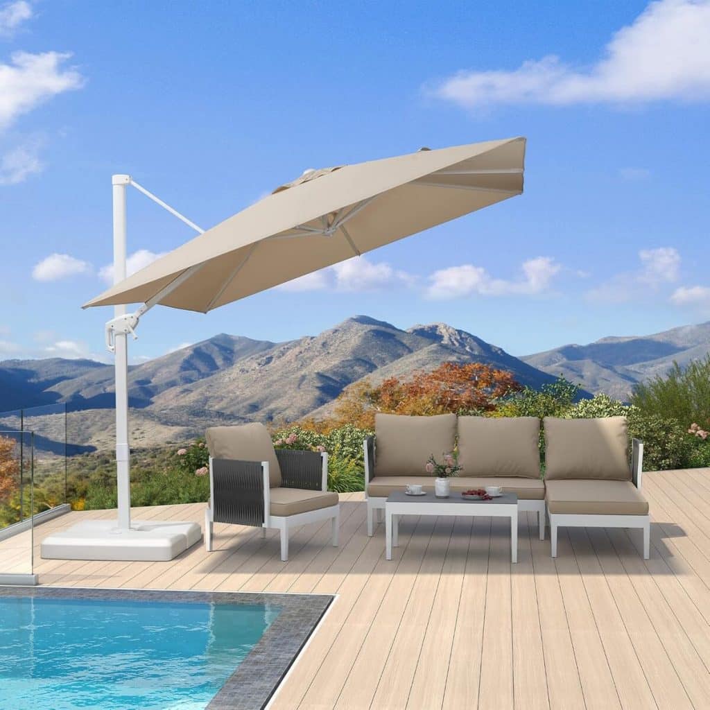 Test : parasol déporté Purple Leaf pivotant UPF 50+