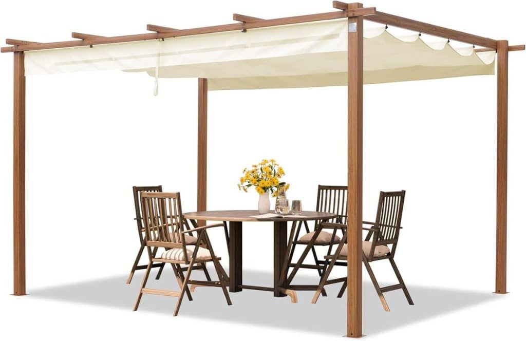 Test pergola PRIMEYARD 3x4 m au toit rétractable