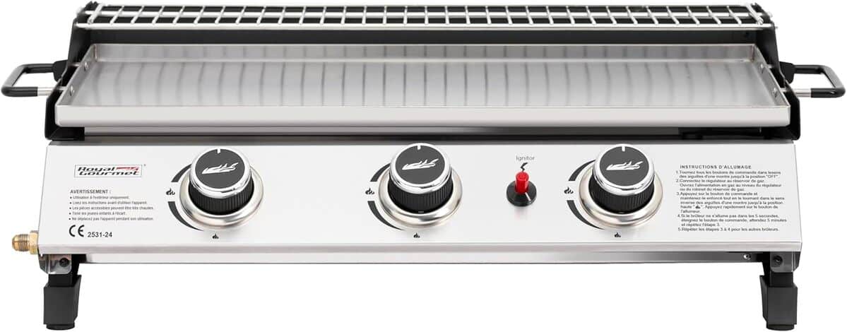 Test Royal Gourmet plancha 3 brûleurs 7.5kW pour le camping et l'extérieur