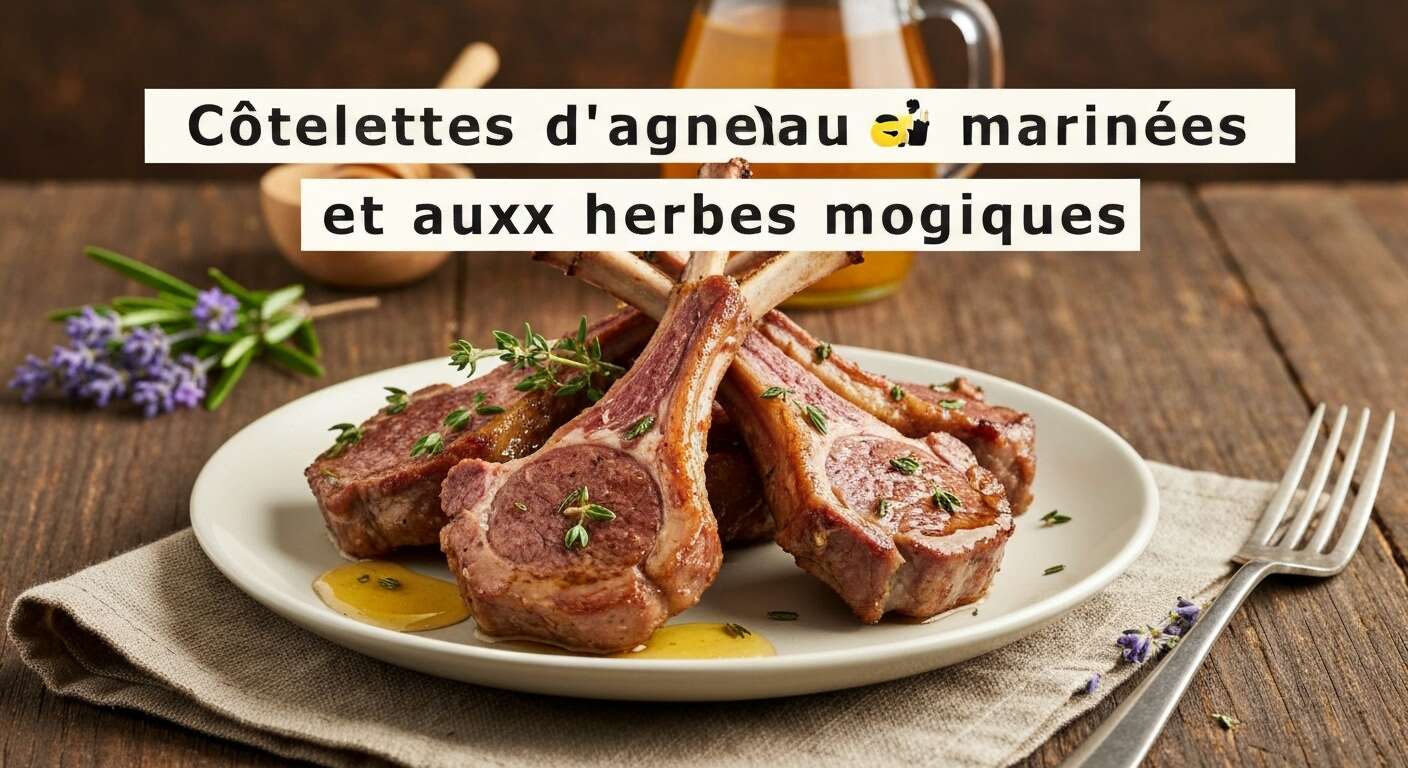 Côtelettes d'agneau marinées au miel et aux herbes magiques