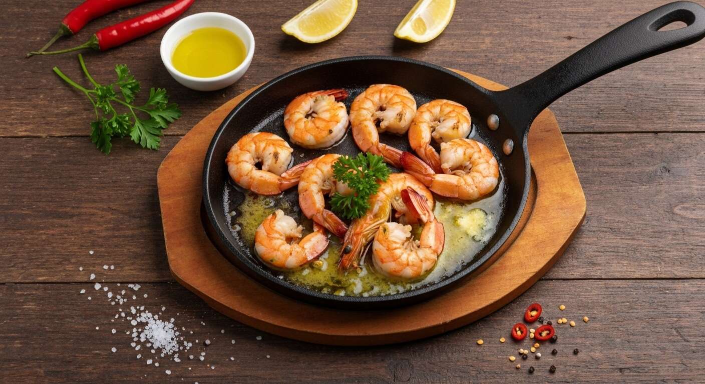 Gambas grillées au beurre d'ail et sa pointe de piment