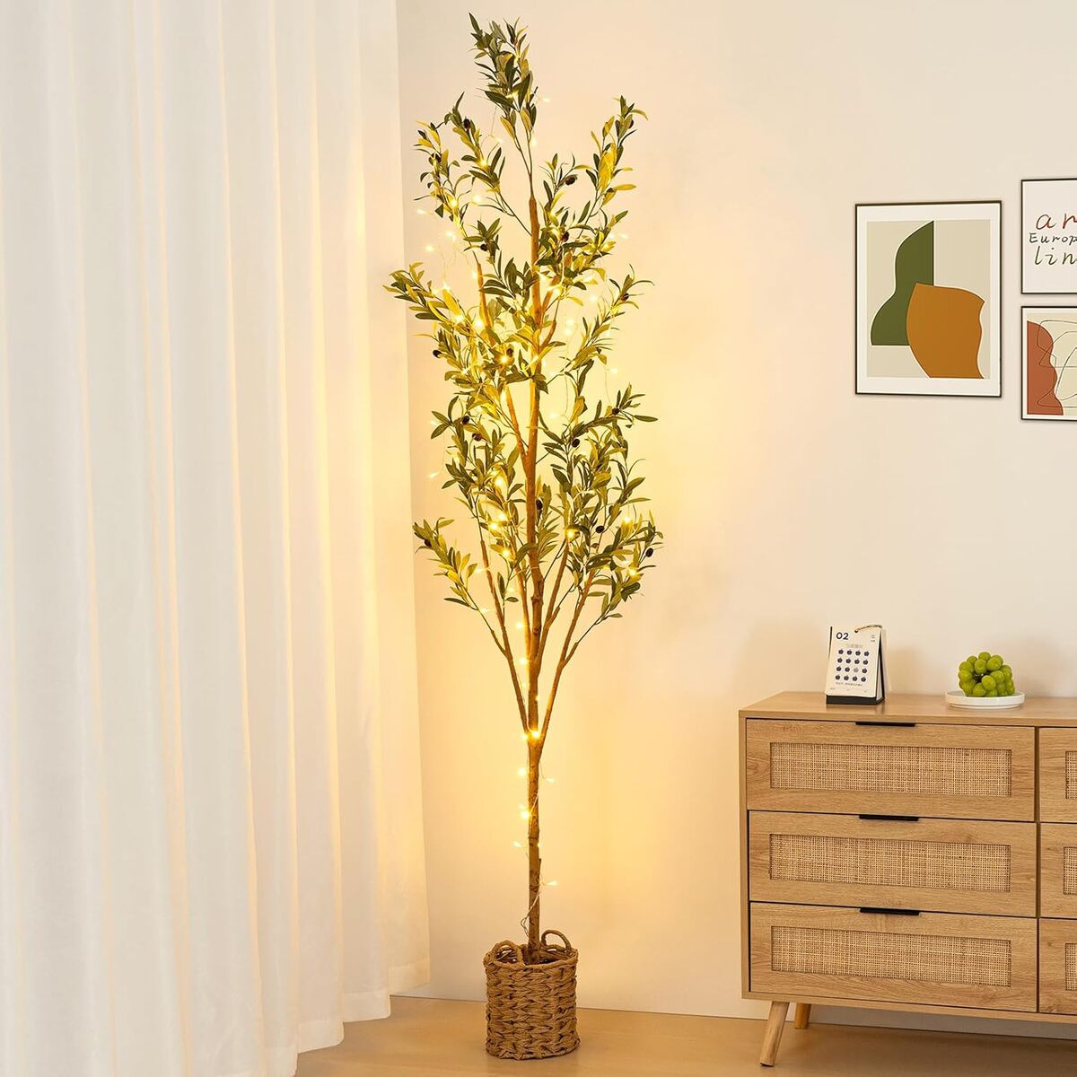 Avis sur l'olivier artificiel 2, 1 m avec guirlande LED