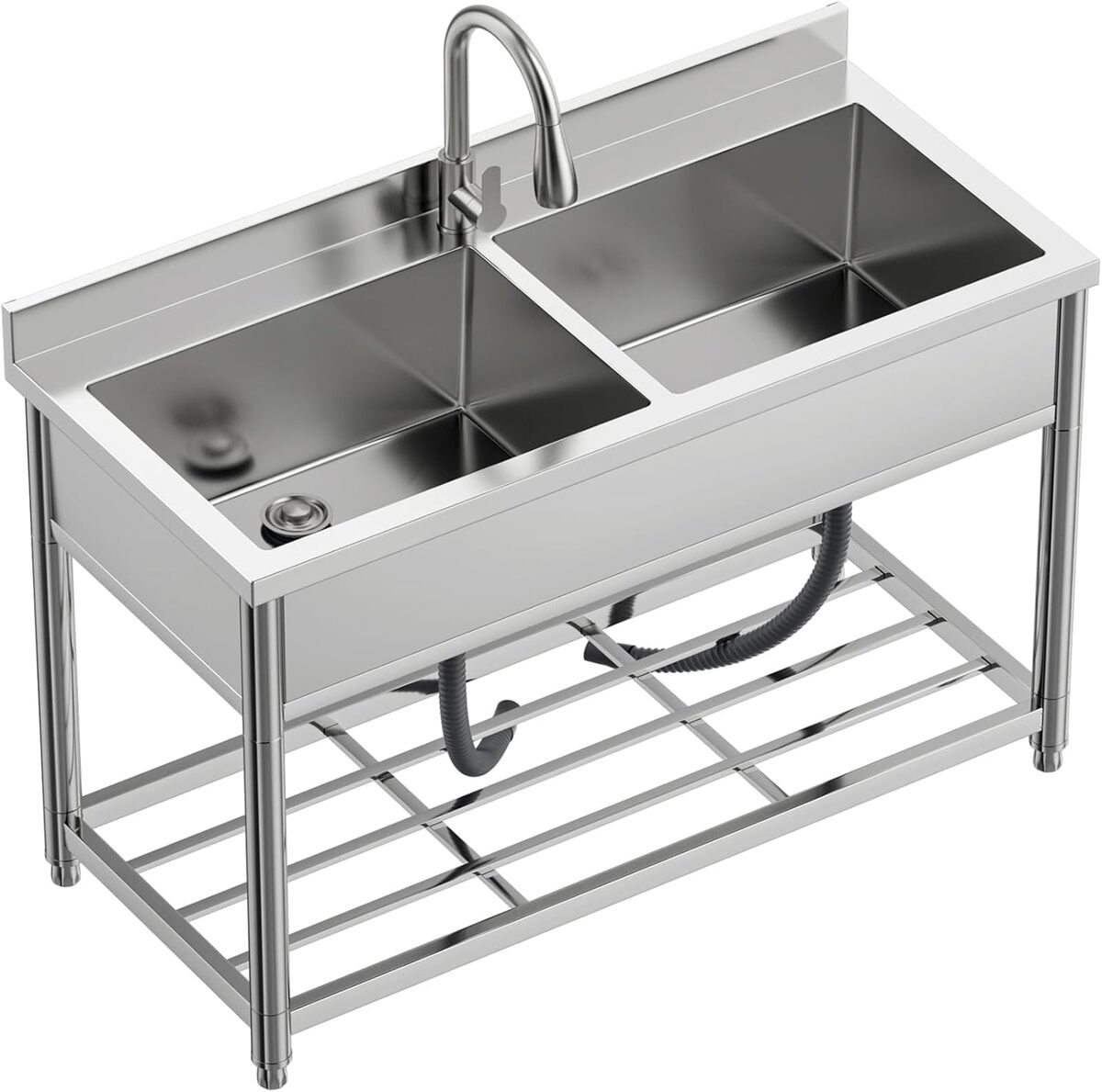 Test de l'évier autoportant Vockol en acier inox à 2 bacs