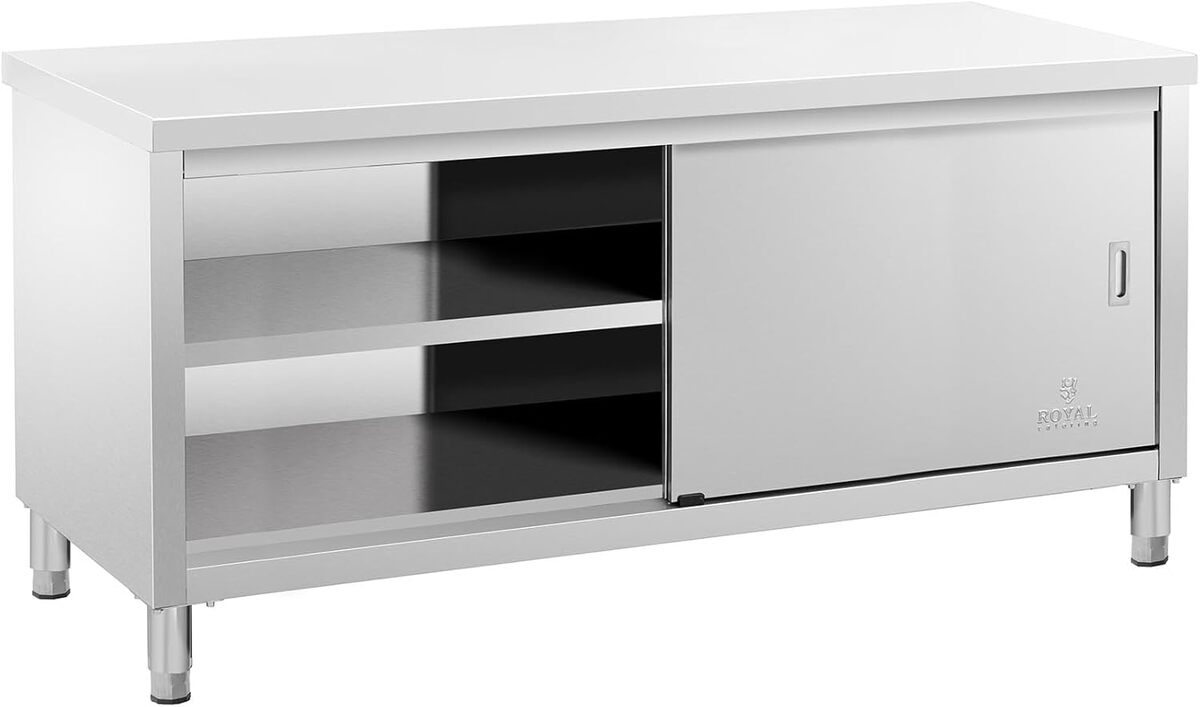 Test Royal Catering RCSSCB-180X70-E : meuble bas inox 600 kg