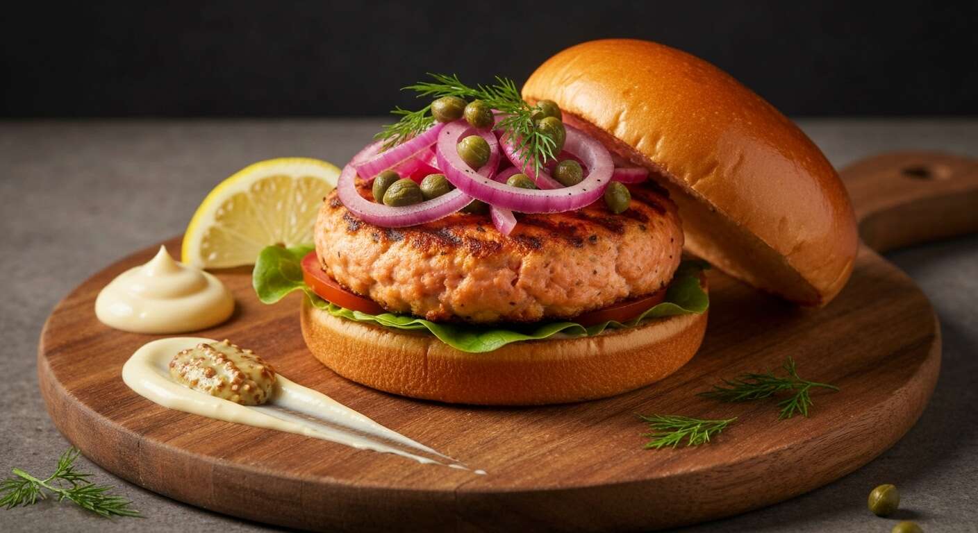 Burger de saumon aux agrumes : le mariage parfait entre terre et mer !