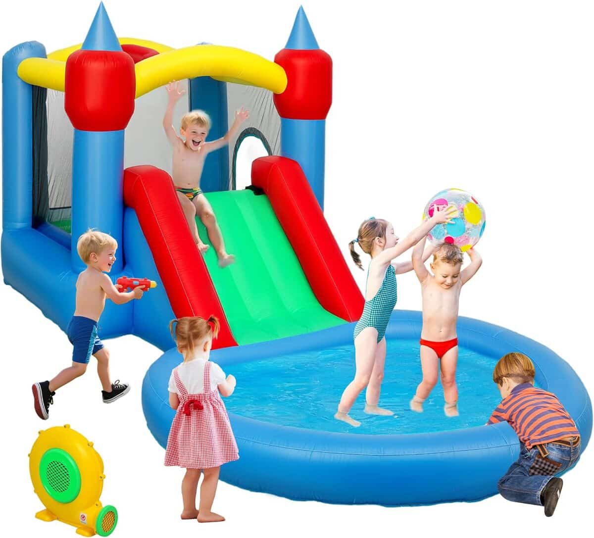 Test du château gonflable AIYAPLAY 4 en 1 : toboggan, trampoline et plus pour enfants