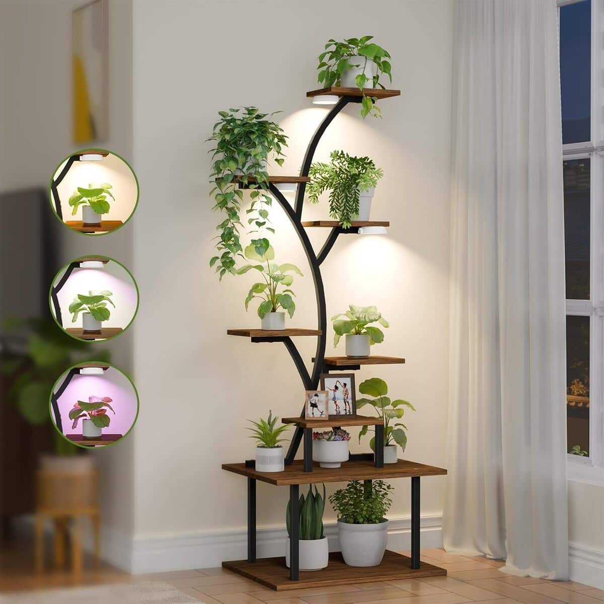 Test : support plantes d'intérieur avec lampes de croissance en métal 138, 9 cm