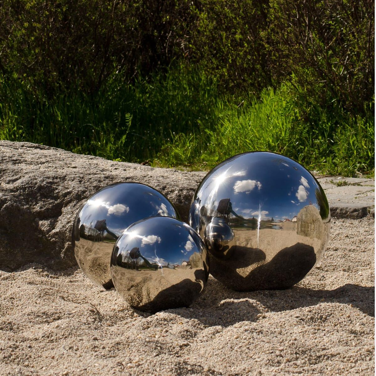 Avis : boules décoratives Köhko en acier inoxydable pour jardin